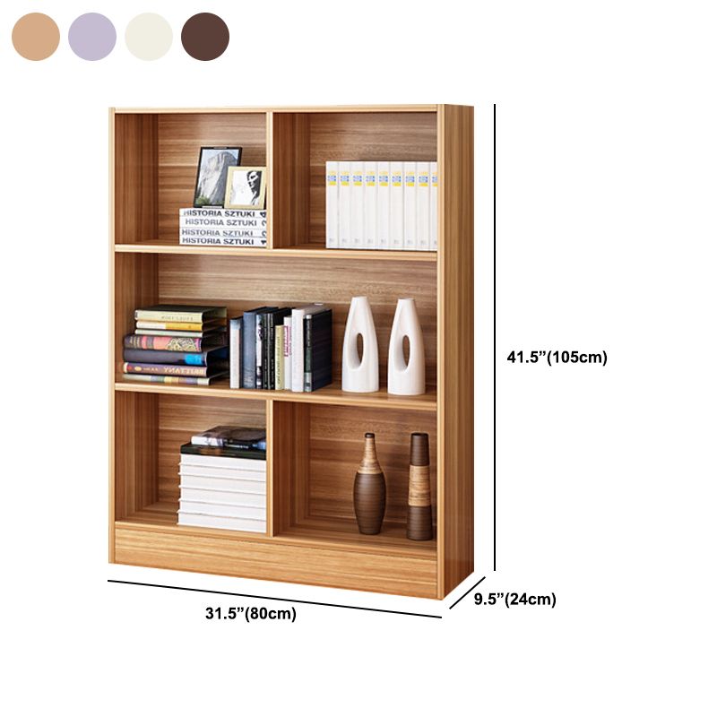 Contemporary Wood Shelf Bookcase Closed Back Book Shelf for Home