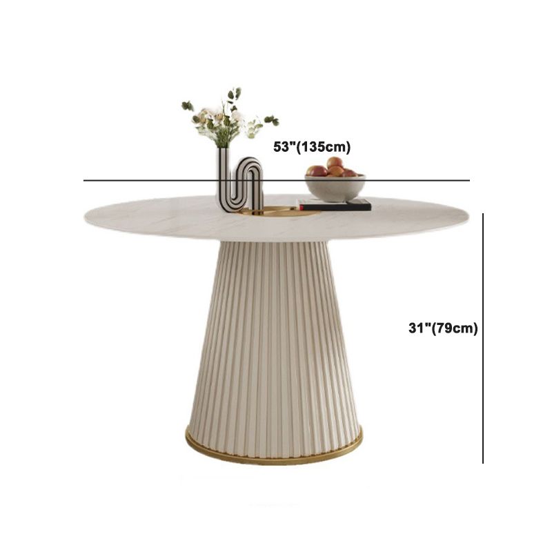 Nordic Glam Style Sintered Stone Dining Round Table Set 1/4/5/7 Pieces Dining Set