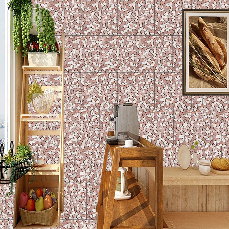 Red-White Rocks Wallpaper Panel Peel off Modern Style Kitchen Wall Decor, 11' L x 11" W
