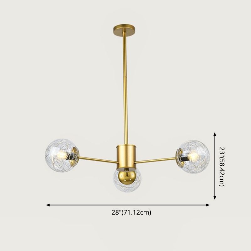 Aluminio Bola de vidrio de vidrio Molecular Estilo nórdico Minimalismo Luz colgante para comedor