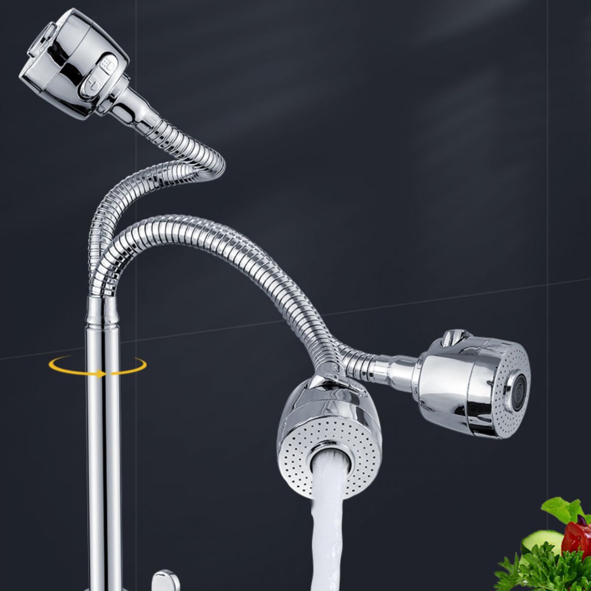 Modern Metal Single Handle Kitchen Faucet Wall Mounted Faucet in Chrome