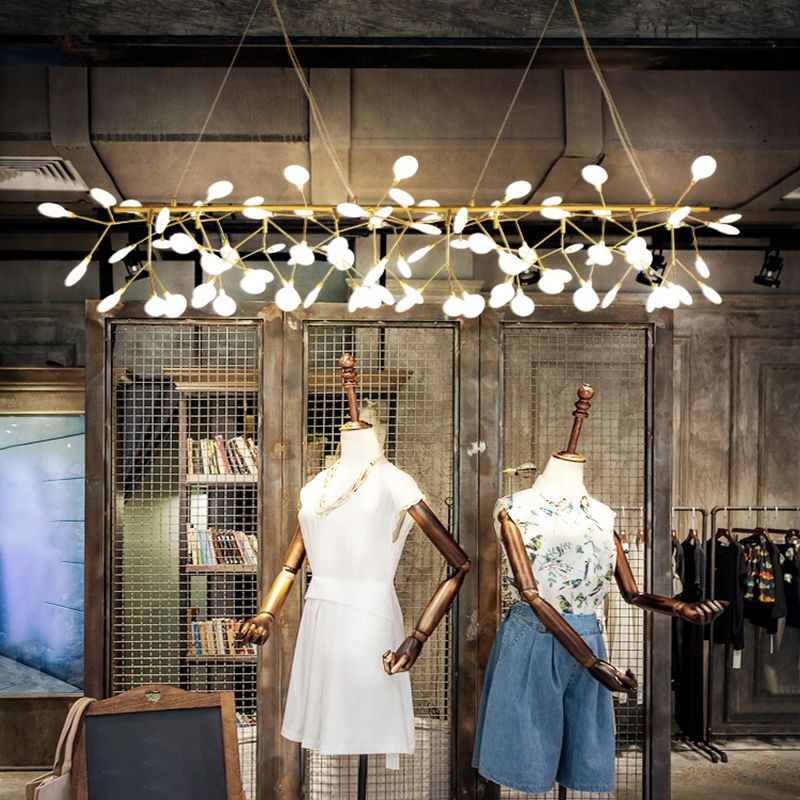 Gold Crystal Hanging Pendant Lights Contemporary style Linear Hanging Lamps for Living Room