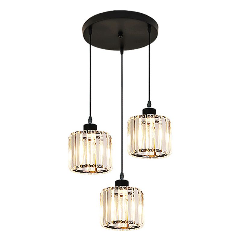 Modern Minimalist in stile Minimalista Drum Impiccing Luci a sospensione Crystal Clessing Sofril Light for Dining Room