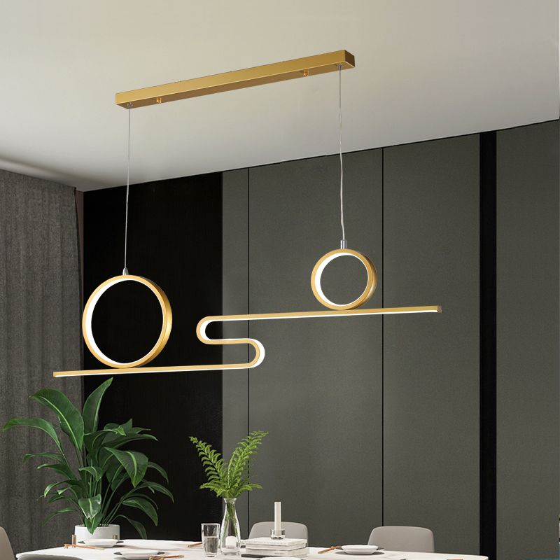 Luces de la isla de forma lineal Luces de estilo contemporáneo 3 accesorios de iluminación colgante de luz