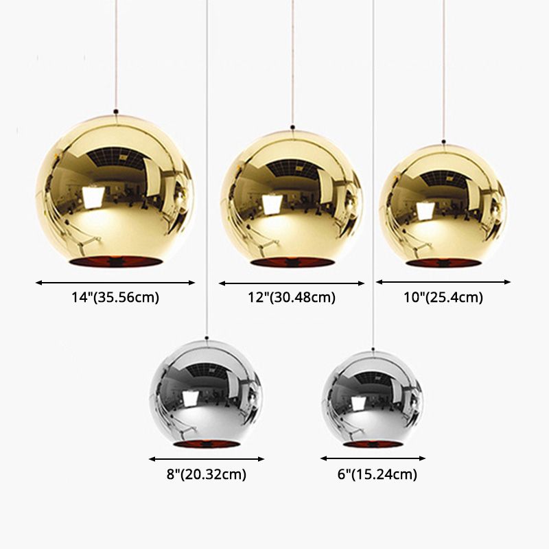 1 pendentif en verre léger Lalges de plafond moderne suspension de suspension sphérique moderne pour salle à manger