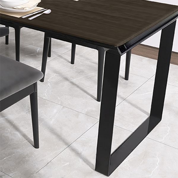 Black Pine Wood Modern Dining Table Set 1/5/7 Pcs Dinette Set for Home