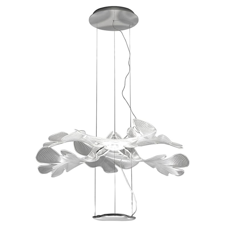 Clear Floral Chandelier Art Deco Acrylic LED Hanging Ceiling Light for Living Room
