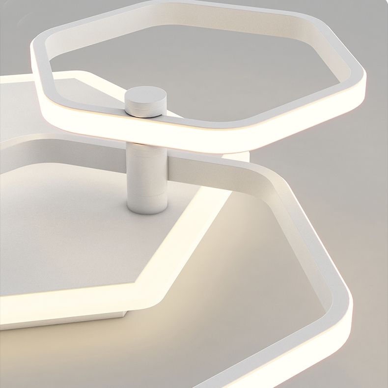 Metal Geometric Shape Flush Ceiling Light Modern 3 Lights Flush Ceiling Light Fixtures