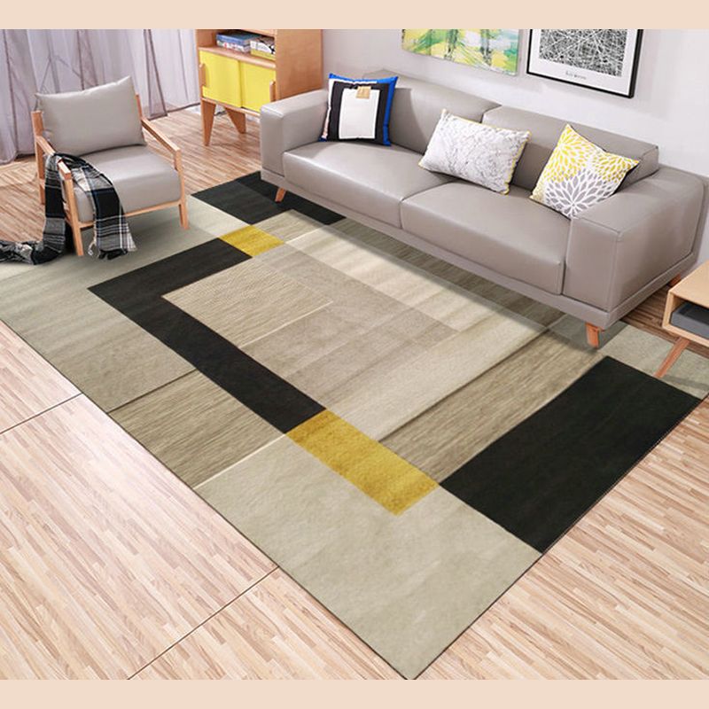 Leisure Area Carpet Modern Geometric Printed Rug Washable Polyester Non-Slip Carpet for Home Decor
