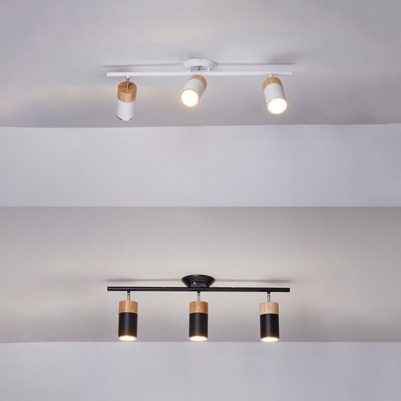 Cylindrique Shape Rail Ceiling Lamp Modern Aluminium Flush Mount for Clothing Store