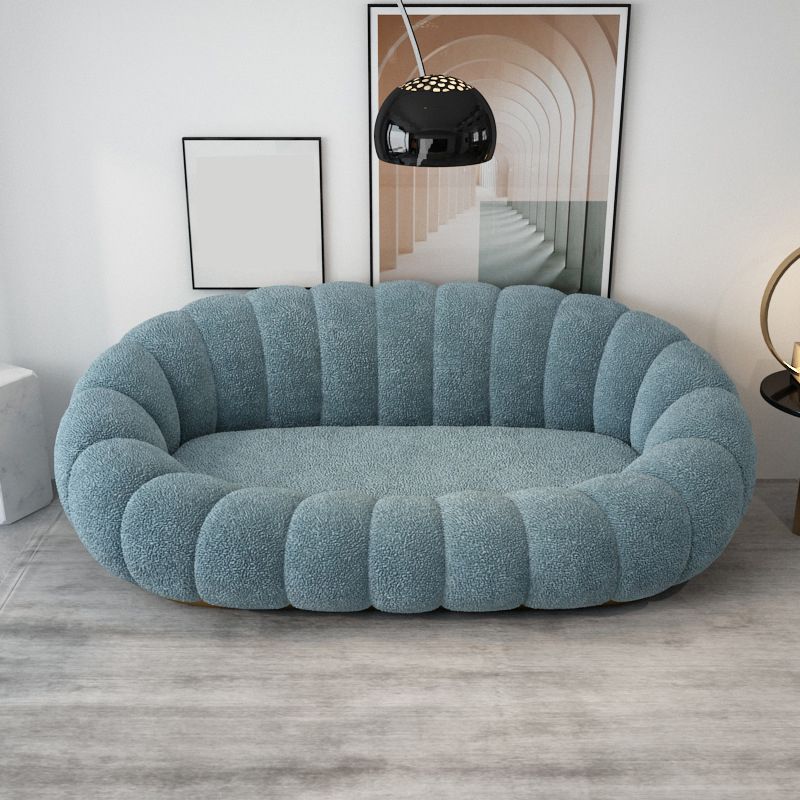 Contemporary Wool Sofa with Swen Pillow Back for Living Room