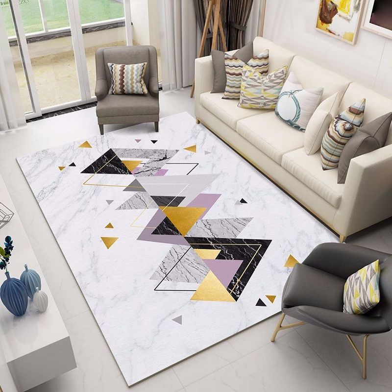 Light Gold Deer Rug Polyester Modern Rug Washable Rug for Living Room