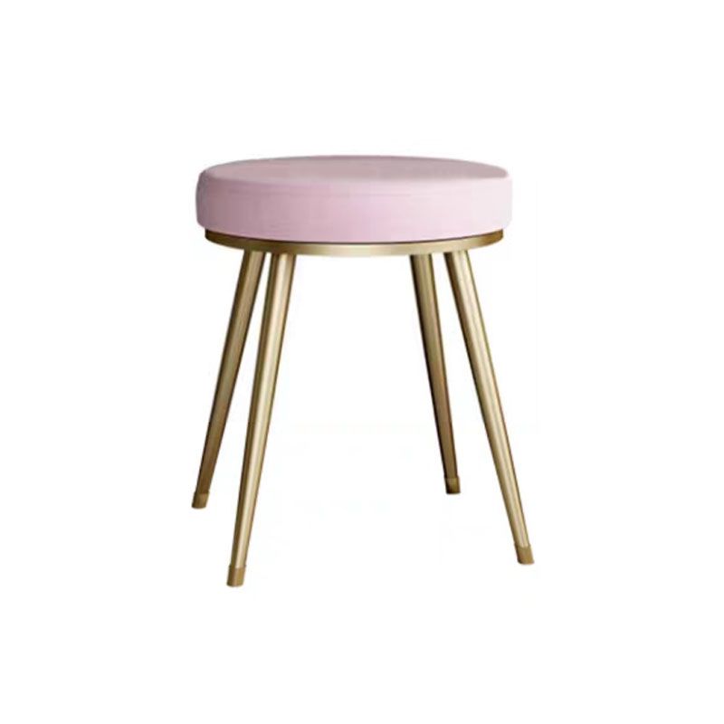 Velvet Upholstered Ottoman Velvet Colored Flower Shape Metal Frame Ottoman