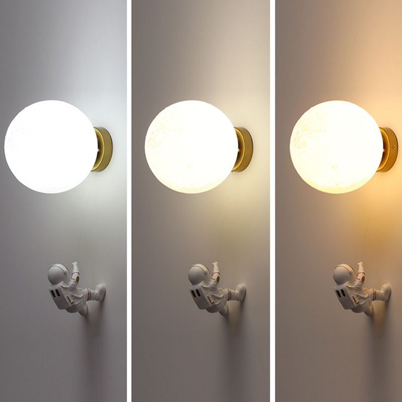 Modern Style Wall Mount Light 1-Light LED Wall Sconce Light with Glass Shade for Bedside