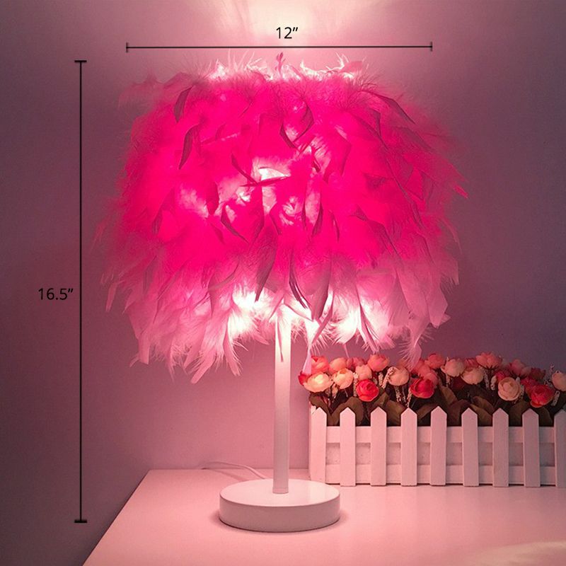 Éclairage de table de plumes en forme de cylindre LAMPE NORDIQUE SEUX-BULB