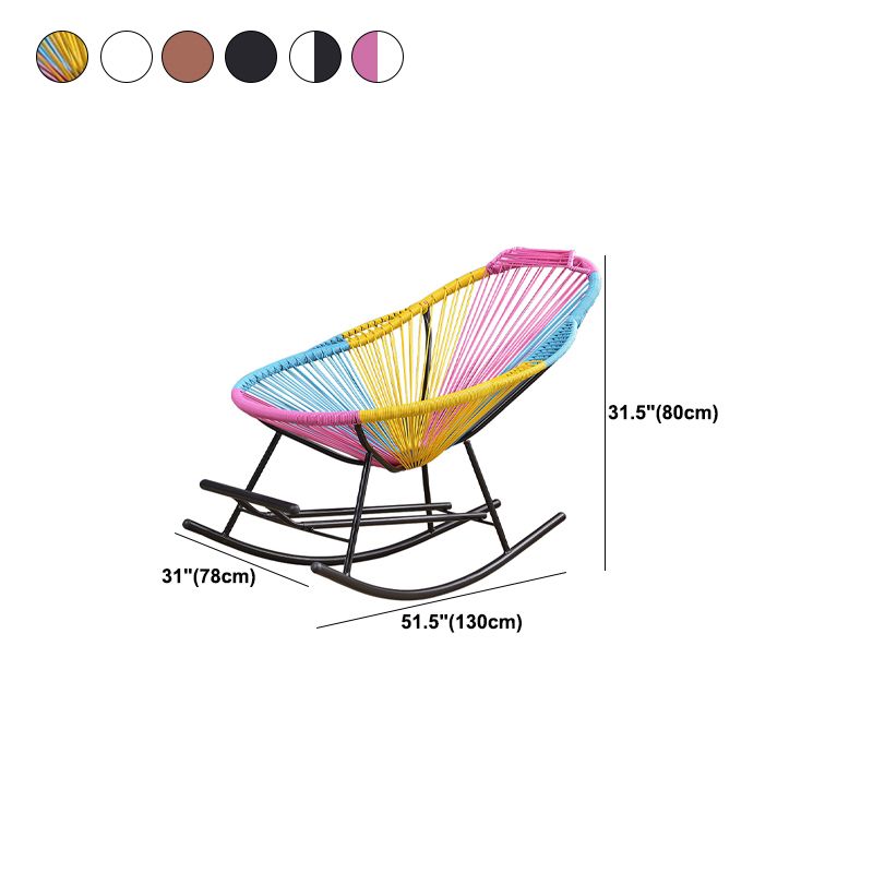 Modern Minimalist Rocker Chair Metal Frame Spindle Rocker Chair for Home