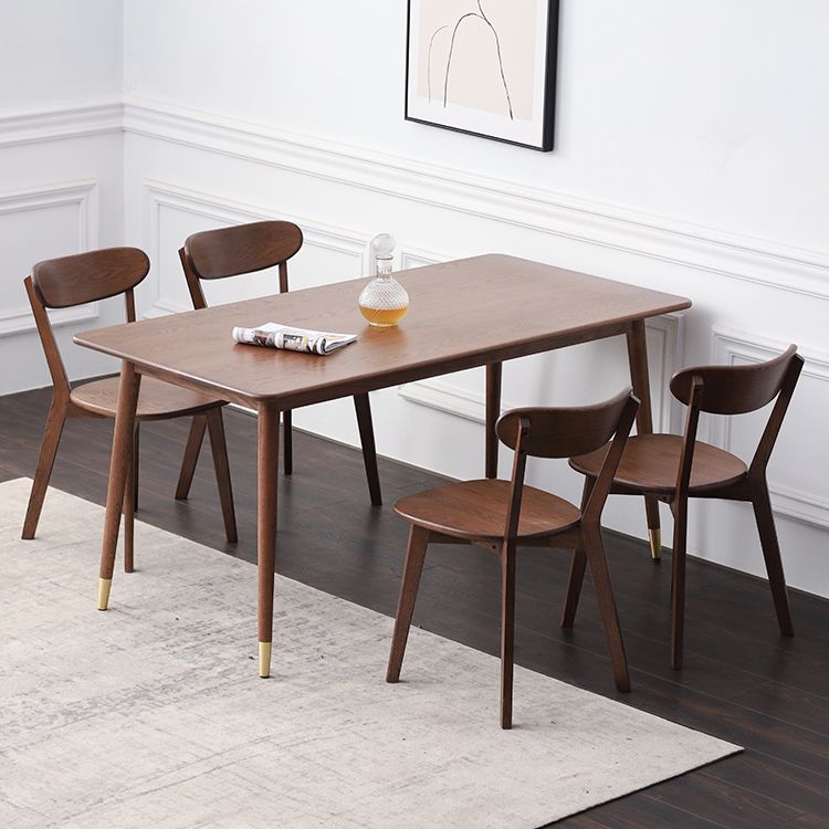 Mesa de comedor de madera rectangular mesa blanca moderna en la naturaleza con 4 patas