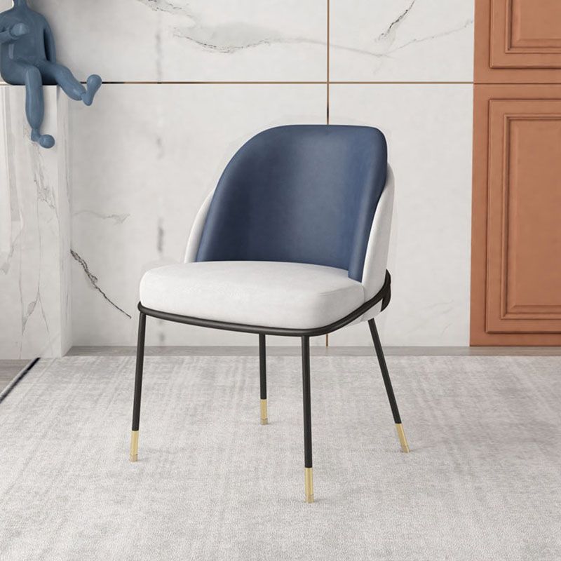 Upholstered Side Chair Scandinavian Design Armless Solid Back Chair for Home