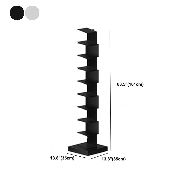 Modern Metal Bookshelf Geometric Closed Back Vertical Bookcase