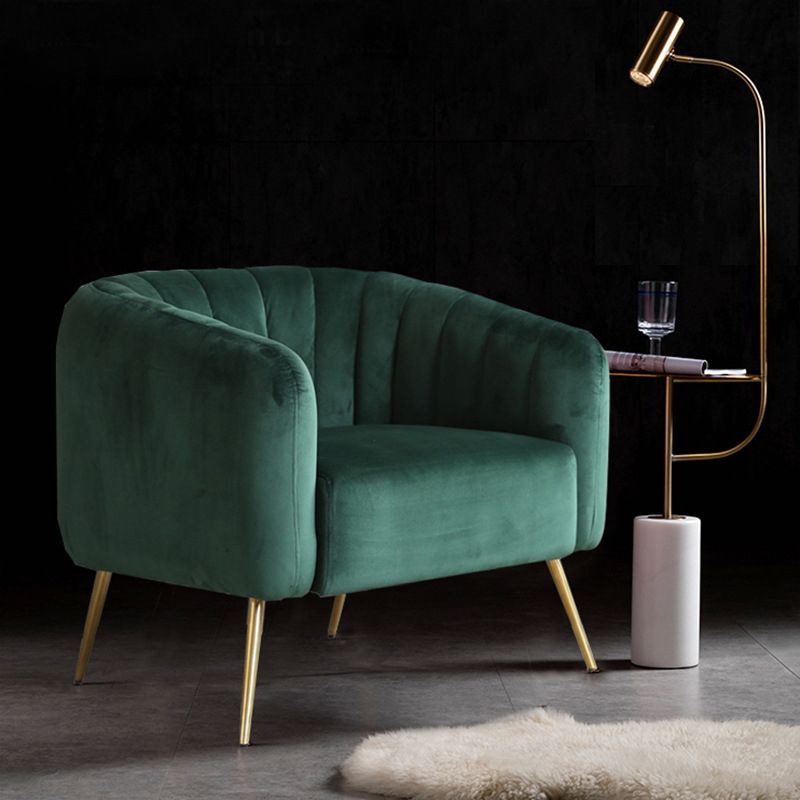 28.34" High Velvet Barrel Chair Arms Included Barrel Accent Chair