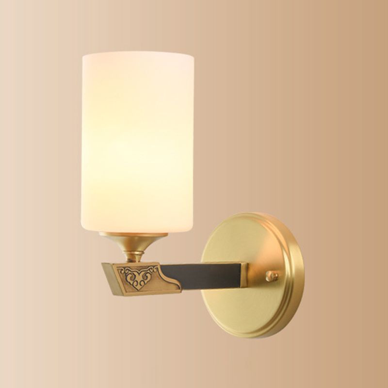 Glass Cylinder Wall Lights Modern 1-Light Wall Light Fixture