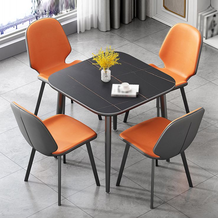 Mesa de comedor de estilo moderno Mesa de comedor de piedra sinterizada con marco negro