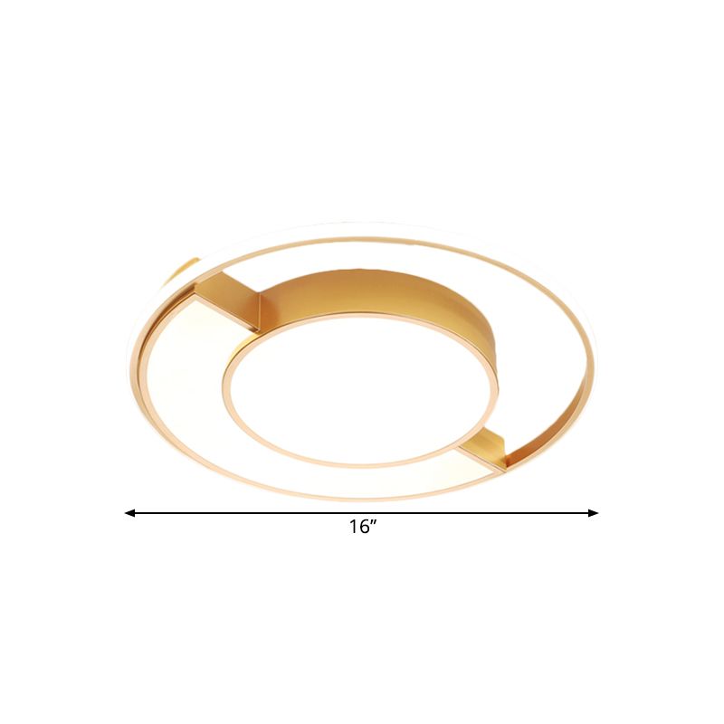 Acrylic Semicircle and Round Ceiling Flush Mount Nordic LED Gold Flushmount Lighting