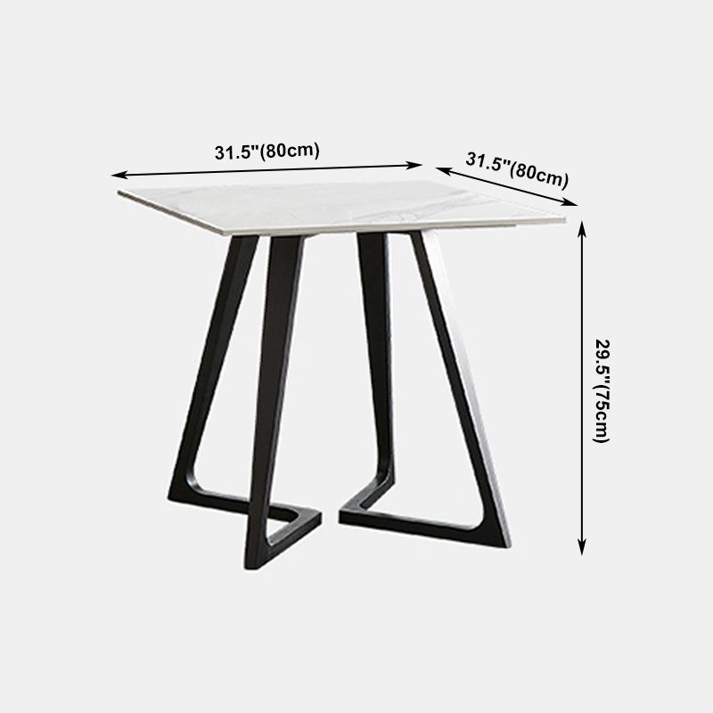 Double Pedestal Stone Table Industrial Style Dining Room Table for Home