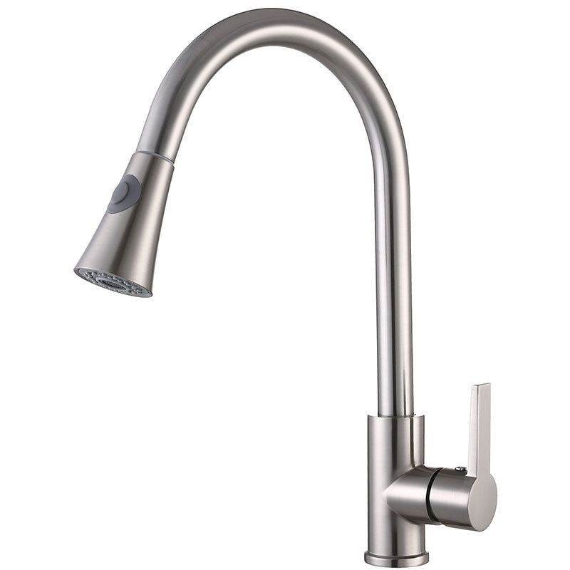 Modern Pull Down Single Handle Kitchen Faucet 1-Hold Water Faucet