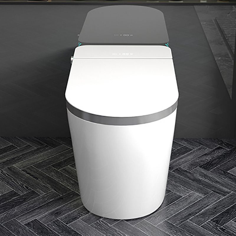 Contemporary Siphon Jet Toilet Bowl Polished Finish All-In-One Toilet