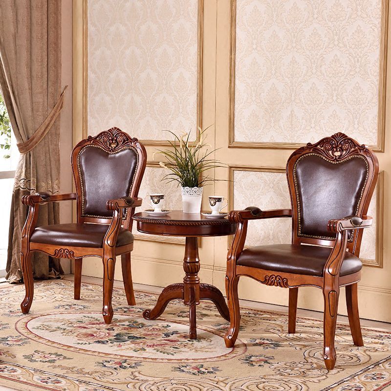 Silla de madera de roble de estilo escandinavo, juego de sillas de cocina y comedor con brazo trasero abierto