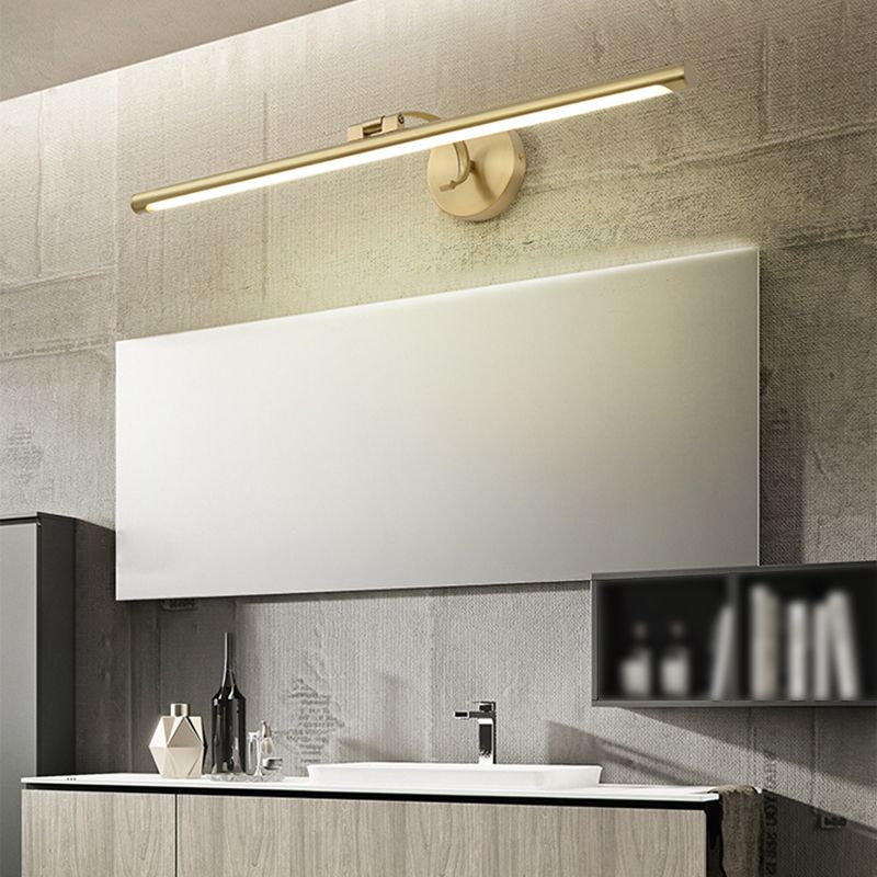 Lampada vanità vanità in rame in stile nordico con tonalità acrilica per camera da letto