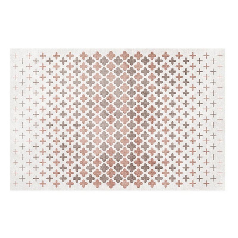 White Modern Rug Graphic Polyester Area Rug Washable Rug for Home Decor