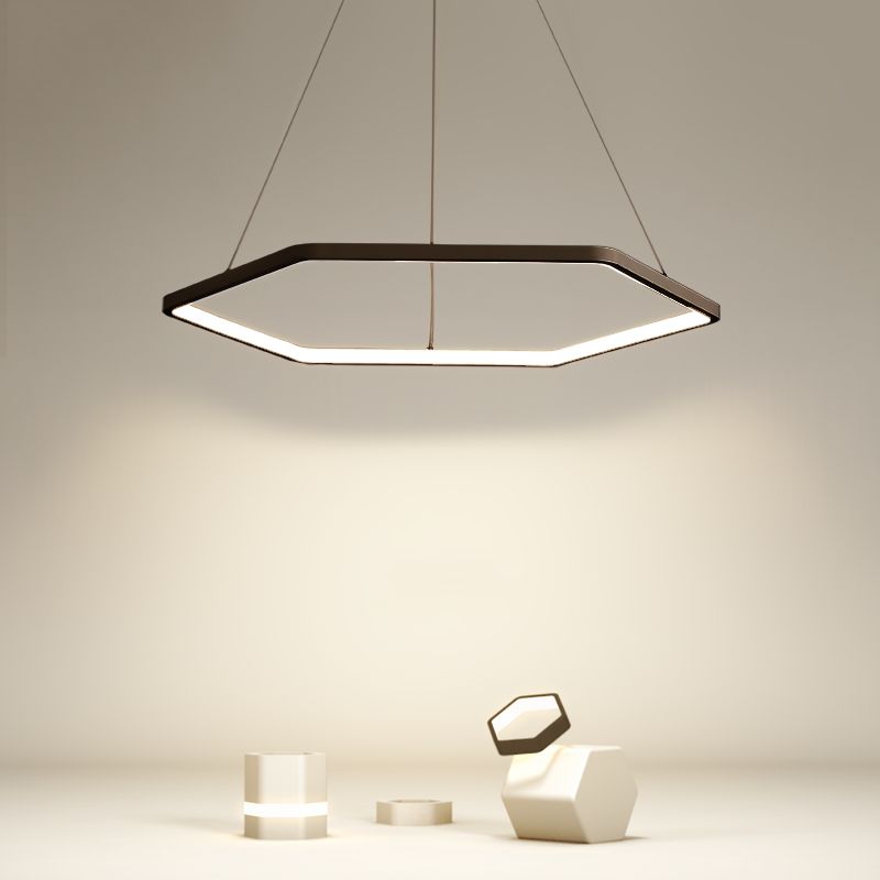 Geometric Hanging Light Kit Simplicity LED Metal Pendant Light Fixture