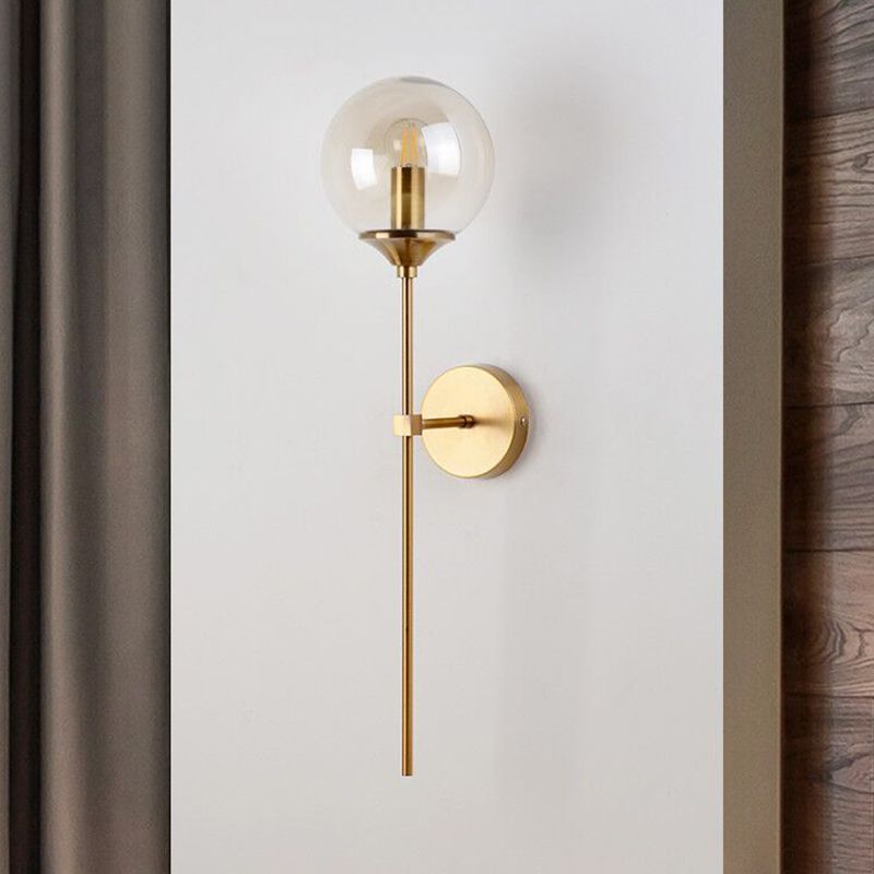 Modern Glass Wall Sconce Minimalist Metal Wall Light Fixture