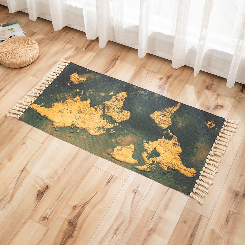 Vivid Plant Knit Rug Multi Colored Modern Rug Synthetics Pet Friendly Carpet for Guest Room