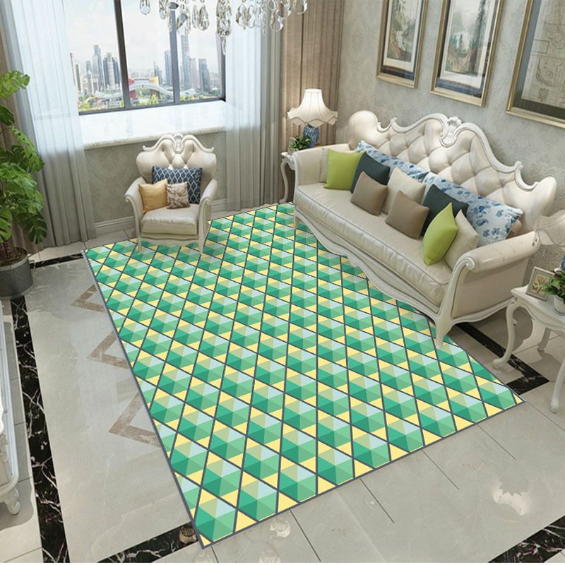 Purple Modern Rug Polyester Graphic Rug Non-Slip Backing Rug for Home Decor