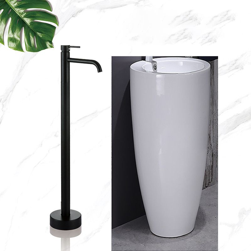 Modern Floor Mounted High Arc Freestanding Tub Filler Metal Freestanding Tub Filler Trim