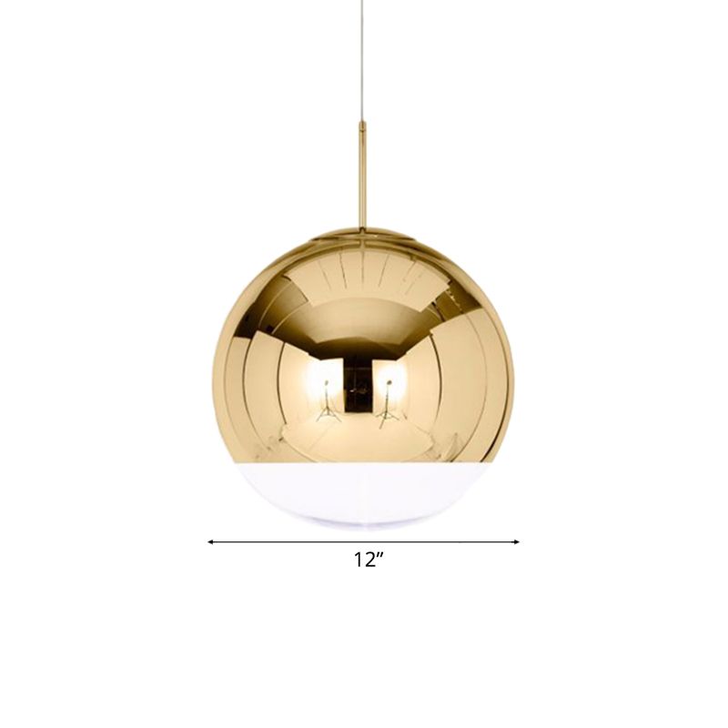 Globe Anhänger Deckenleuchte Einfachheit Metall 1 Leichte Chrom/Goldhänge Deckenleuchte, 6 "/8"/10 "W.