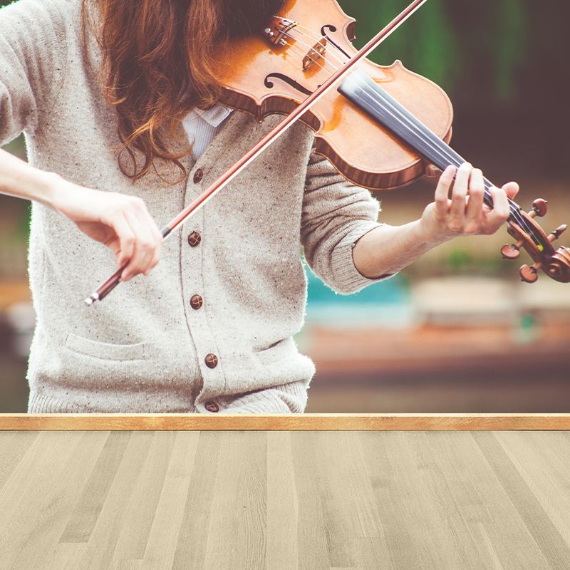 Contemporary Hobby Violin Mural Wallpaper Water Resistant Environment Friendly Wall Decor