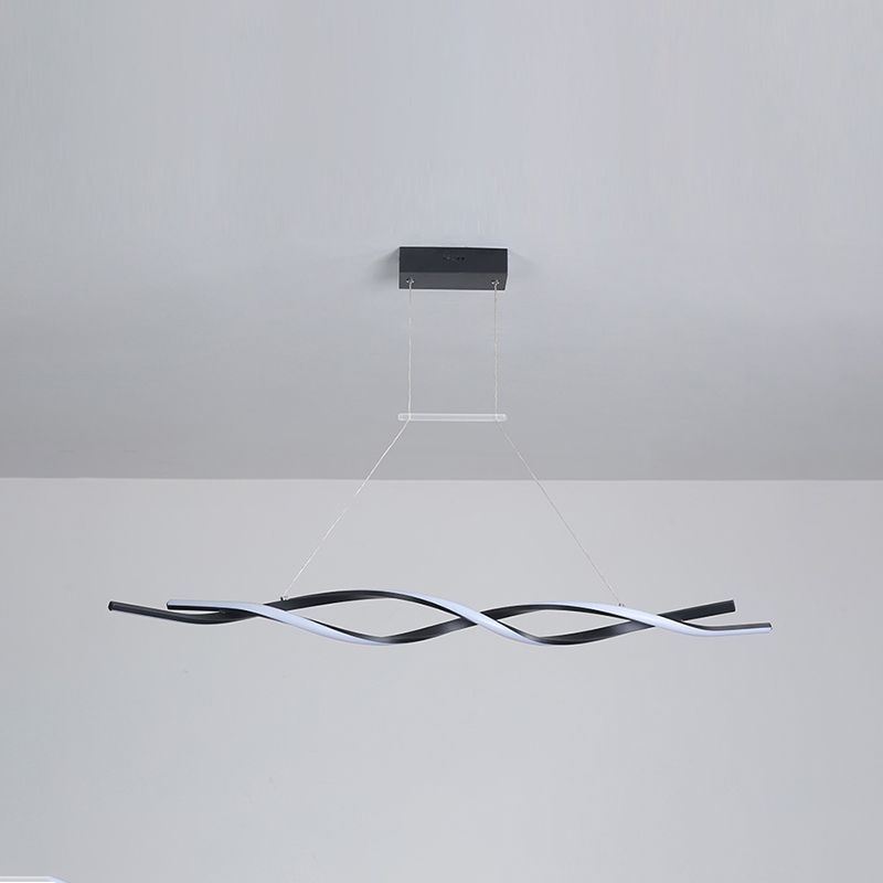 Lustre de l'île Curve Modern Island 2 têtes Restruction LED Pending Lighting