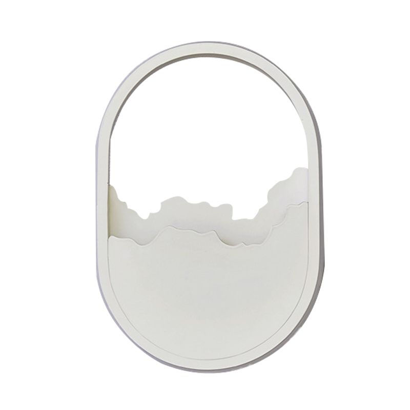 Aluminum Oval Wall Sconce Light Modern LED White Wall Lamp with Cracked Design in Warm/White/Natural Light