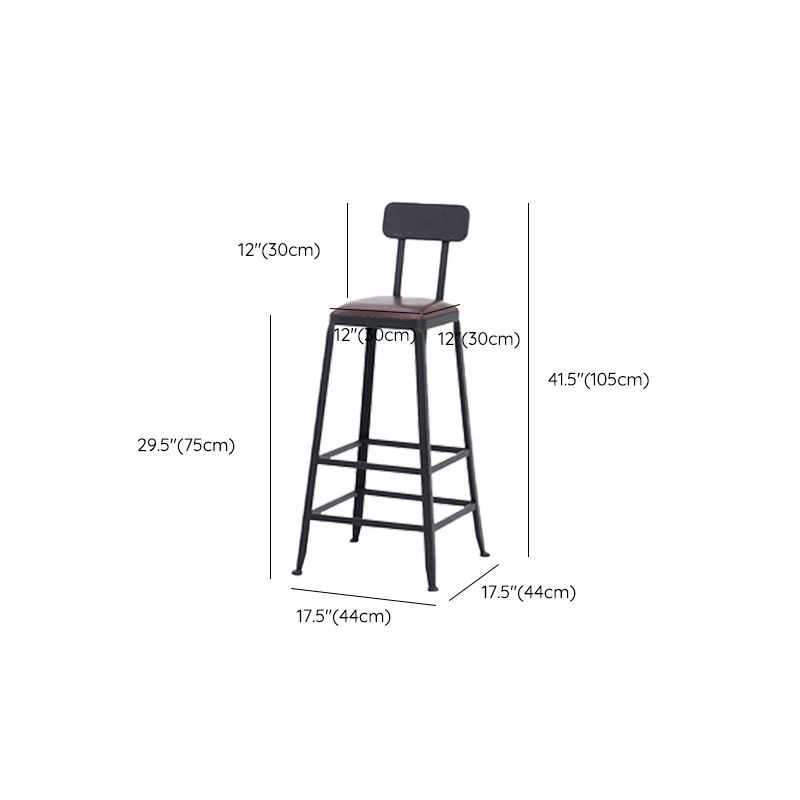 Contemporary Metal Bar Stool Wood Seat Bar Stool for Home Use