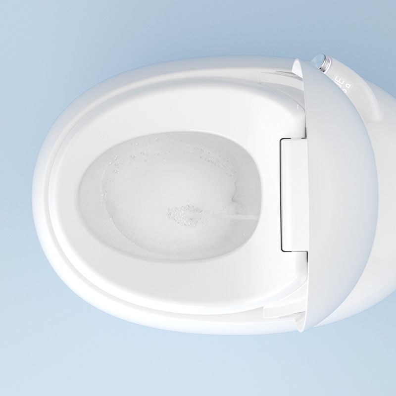 White Round Smart Toilet Stain Resistant Deodorizing Floor Mount Bidet