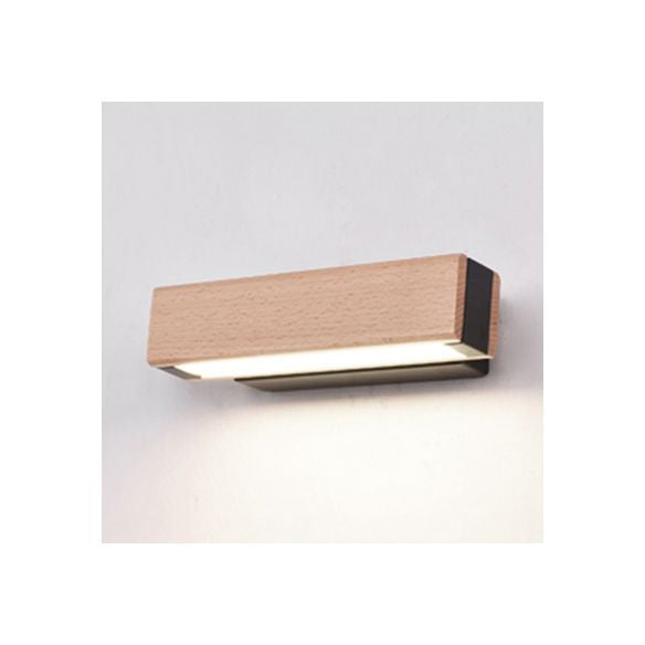 Lampada da parete a parete lineare bianca/nera rotabile moderna leggera lettura in legno in legno in lettura in luce calda/bianca/naturale