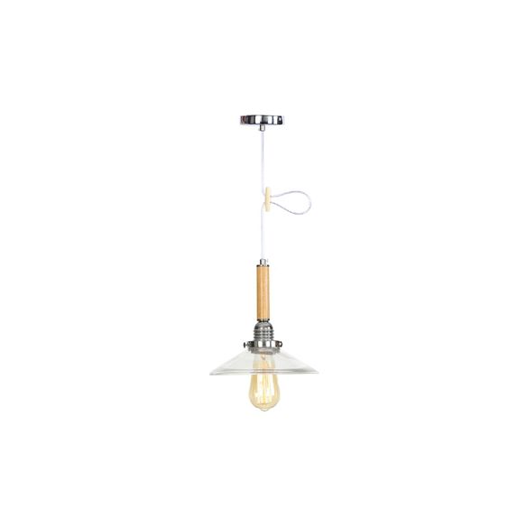 Globe/Cone/Small Bell Pendant Lighting Vintage Clear Glass 1 Licht Roségoud/Chrome hangende lamp met verstelbaar koord