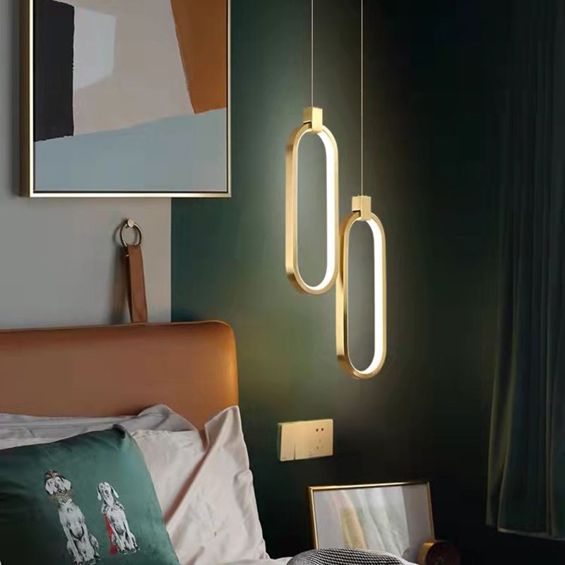 Modern Style Hanging Light Fixture Strip Shape Pendant Light with Silica Gel Shade