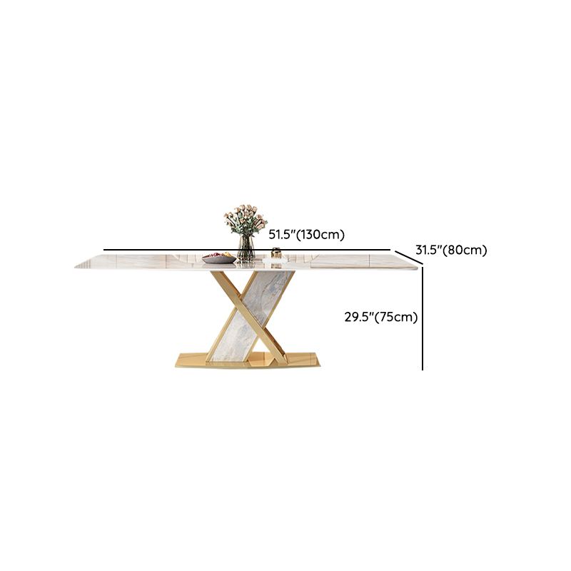 Glossy Gray Stone Dining Table Set 1/4/5/7 Pcs Glam Dinette Set with Leather Chairs