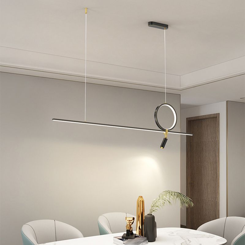Minimalist Hanging Island Light Metal LED Hanging Lighting Fixture for Sitting Room