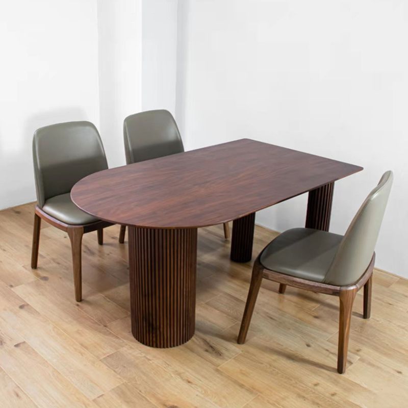 Free Form Dining Table Pinewood Solid Wood Table Contemporary with 3 Legs